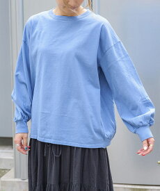 Good On パフTシャツ GOLT2203 ロンt　レディース 長袖 グッドオン クルーネック アメカジ シンプル 無地 トップス カットソー カジュアル 顔料染め 綿100 USコットン