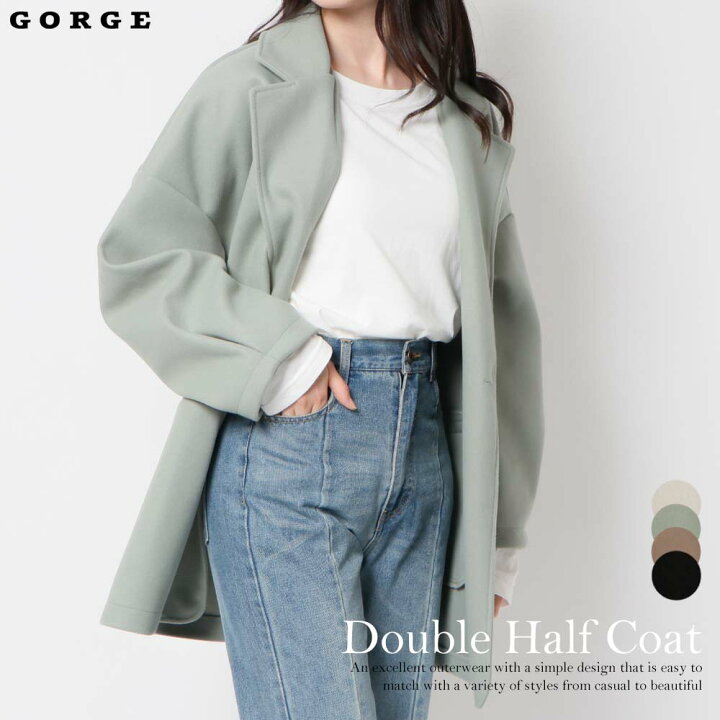 楽天市場 ダブルハーフチェックコート Gorge ゴージ プチプラ レディースファッション レディース 秋 冬 秋冬 Gorge ショップ楽天市場店
