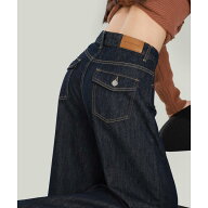 ハイウエストワイドデニムパンツ レディース デニム ストレート シルエット 春夏 ボトムス 美脚効果 脚長…