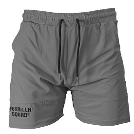 速乾性ドライジムショートパンツ メンズ トレーニング ハーフパンツ グレー スポーツ ジムウェア 筋トレウェア フィットネス ポケット付き メンズ 男性 筋トレグッズ プレゼント 送料無料 GORILLA SQUAD 運動 パンツ ドライ ランニング ポリエステル 父の日ギフト 速乾
