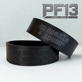 レバーアクションベルト PF13 13mm厚 剛性重視設計 エンジニアードレザー パワーベルト スクワット デッドリフト 筋トレ ウエイトトレーニング リフティングベルト 腰サポートベルト バックル 宅トレ べると ベルト メンズ 腰 男性 サポーター グッズ 筋肉 GORILLA SQUAD