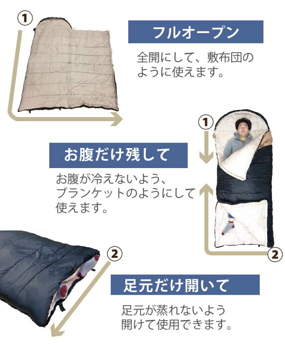 楽天市場】【Bears Rock】 -30度 封筒型 ワイド 最強 ふんわり厚みの  