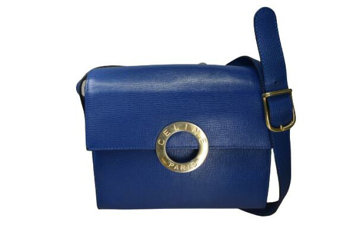 楽天市場】CELINE セリーヌ ショルダーバッグ ブルー サークルロゴ 