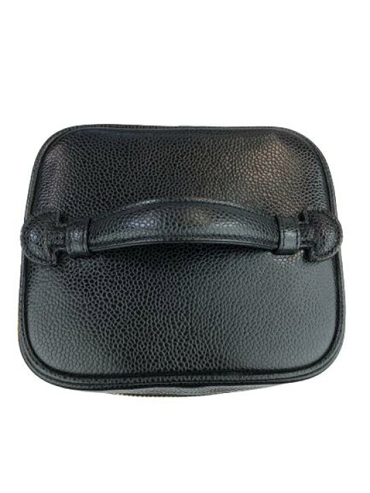 楽天市場】CHANEL キャビアスキン バニティ 化粧ポーチ ブラック  