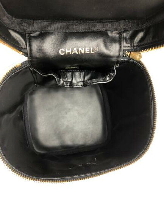 楽天市場】CHANEL キャビアスキン バニティ 化粧ポーチ ブラック 