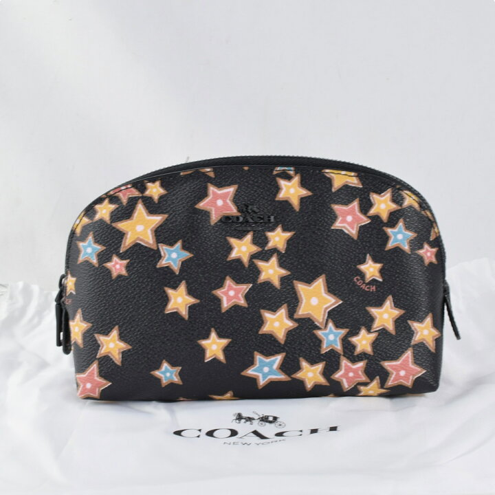 楽天市場】COACH コーチ 星柄ポーチ 13680 ブラック系 ブラック金具 