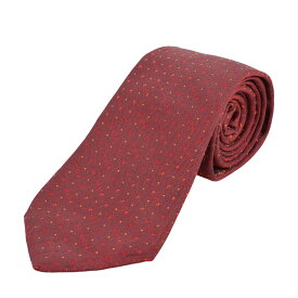 FENDI フェンディ ネクタイ 総柄 シルク100% レッド系 【中古】【送料無料】