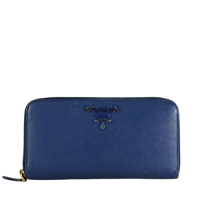 楽天市場】PRADA プラダ ラウンドファスナー長財布 ブルー系 【中古 