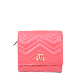 グッチ GUCCI 財布 598629 ダブルG GGマーモント キルティング レザー 二つ折り財布 レッド 【中古】【送料無料】