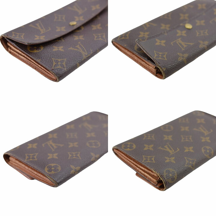 楽天市場】ルイヴィトン LOUIS VUITTON 二つ折り 長財布 ブラウン 