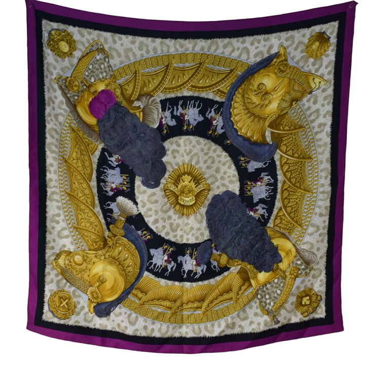 楽天市場】HERMES エルメス カレ90 スカーフ 面貌のない兜【中古  