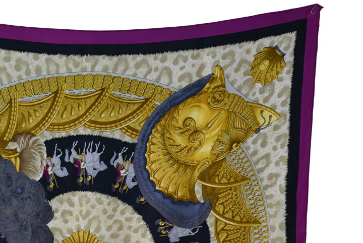 楽天市場】HERMES エルメス カレ90 スカーフ 面貌のない兜【中古  