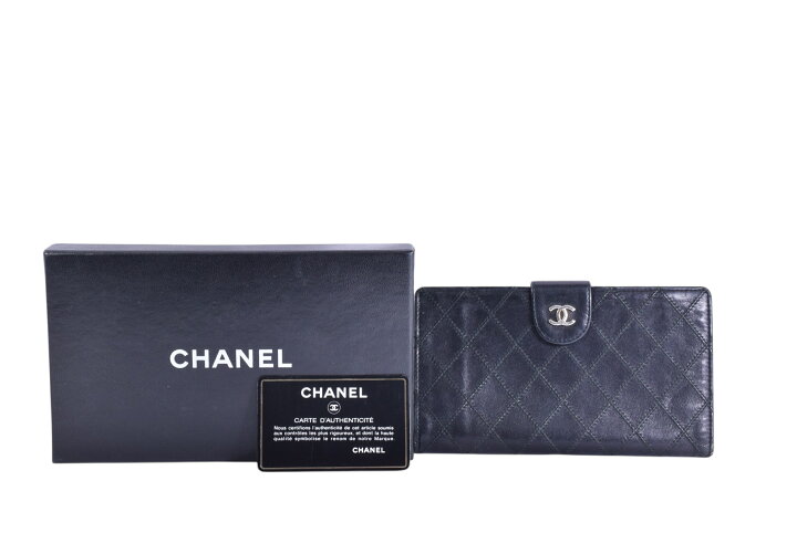 楽天市場】CHANEL シャネル ビコローレ がま口 長財布 ブラック【中古 