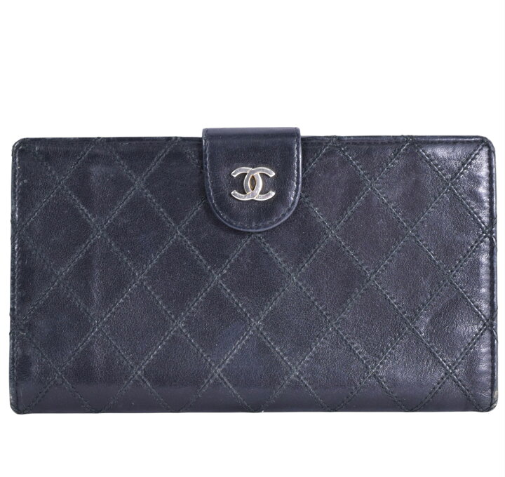 楽天市場】CHANEL シャネル ビコローレ がま口 長財布 ブラック【中古 