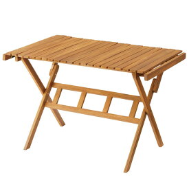 ロールトップハイテーブル Lサイズ 幅100 天然木 アカシア 工具不要 収納袋付き アウトドア テーブル 軽量 ガーデンテーブル 木製
