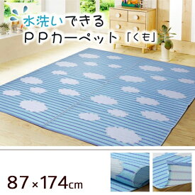 水洗いできる PPカーペット くも 87×174cm 日本製 洗える 水拭き 汚れに強い 運動会 レジャーマット アウトドア ギフト 送料無料