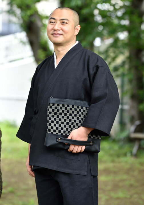 楽天市場】印伝風クラッチバッグ(扇・市松・さや型) : 作務衣・和装の 