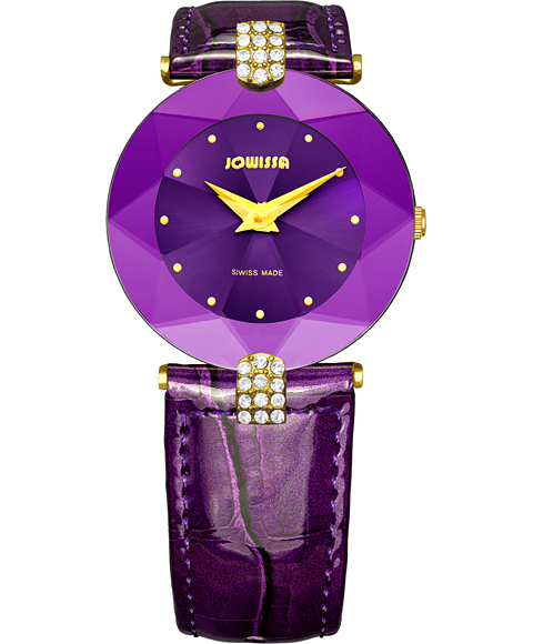 ジョウィサ J5シリーズ 5.015.M 腕時計 レディース JOWISSA ゴールド レザーストラップ パープル系