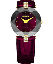 ジョウィサ J5シリーズ 5.013.M 腕時計 レディース JOWISSA ゴールド レザーストラップ ワインレッド系