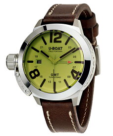 アウトレット ユーボート クラシコ 45 BE GMT 8051 腕時計 メンズ U-BOAT CLASSICO 45 BE GMT Anatholite 自動巻 レザーストラップ ブラウン系