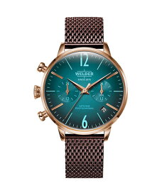 特価品 ウェルダー ムーディ WWRC610 腕時計 レディース ユニセックス WELDER MOODY DUAL TIME 38MM クロノグラフ ゴールド ワインレッド系