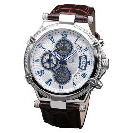 サルバトーレマーラ SM18102-SSWH 腕時計 メンズ Salvatore Marra クロノグラフ レザーストラップ