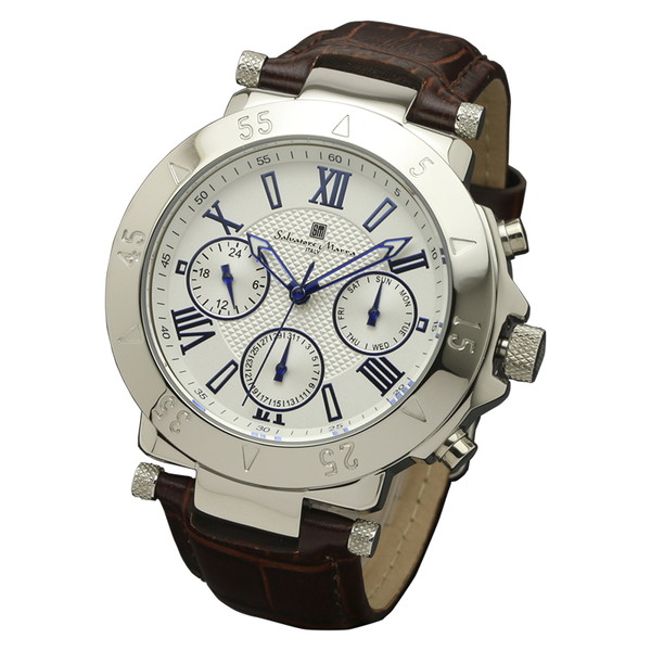 サルバトーレマーラ SM14118S-SSWH 腕時計 メンズ Salvatore Marra レザーストラップ | インターナショナルモードGOSH