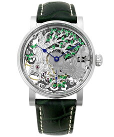 特価品 シャウボーグ ツリー オブ ラック TREE OF LUCK 腕時計 メンズ SCHAUMBURG watch スケルトン レザーストラップ グリーン系