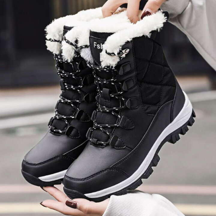 IJGE] スノーシューズ スノー ブーツ レディース 美脚 本革 厚底ブーツ 防寒ブーツ 防水 冬用ブーツ ウィンターブーツ 軽  【24H限定！全品15％ｸｰﾎﾟﾝ配布！】【楽天1位】スノーブーツ レディース おしゃれ スノーシューズ ウィンターブーツ トレッキングブーツ 靴  防水 ... スノーブーツ