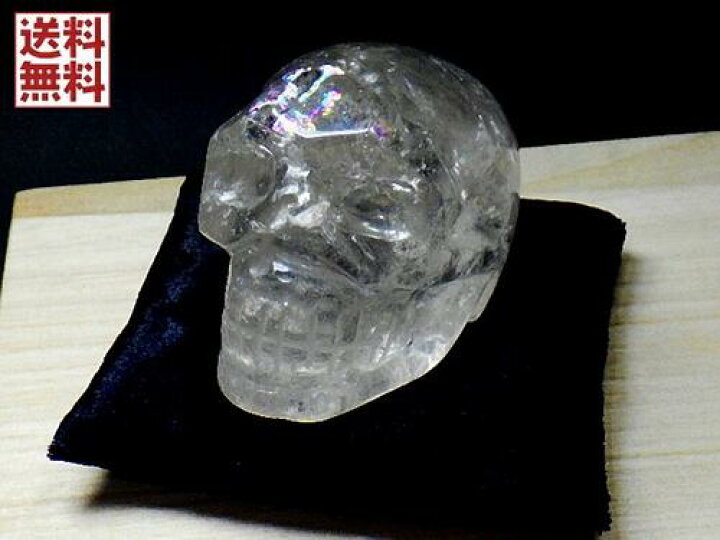 楽天市場】クリスタル スカル 虹入り水晶 クション台座付き 骸骨 