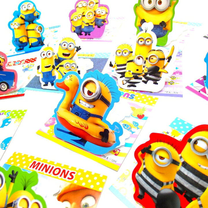 楽天市場】ミニオンズダイカットフェイスふせんメモ 24個セット【景品 