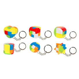 3Dカラフルパズルキーホルダー 25個セット【景品 子供 子ども会 玩具 オモチャ おもちゃ 縁日 お祭り イベント お子様ランチ ランチ景品 ストレス解消】