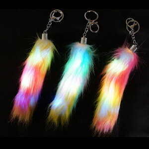 光る!もふもふしっぽレインボーKH 6個セット【光るおもちゃ 景品 子供 子ども会 玩具 オモチャ おもちゃ 縁日 お祭り イベント】