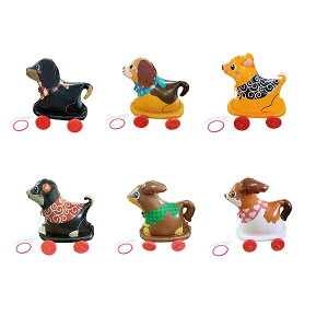 【ビニール玩具】おさんぽわんわん 6個セット【縁日 お祭り 夏祭り イベント 子ども会 子供会 景品 ノベルティ お祭り】