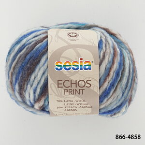 毛糸 【866】ECHOS PRINT(エコーズ プリント) ウール アルパカ 超極太 sesia 輸入糸 編み物 手芸 毛糸ピエロ