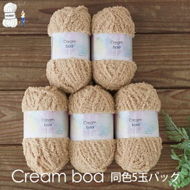 ＼TIME GOGO／【F873】クリームボア 同色5玉パック ポリエステル 毛糸 編み物 手芸 毛糸ピエロ 返品不可