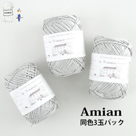 ＼TIME GOGO／毛糸 まとめ買い 【F612-SET3】アミアン同色3玉パック ペーパーヤーン 編み物 手芸 夏糸 カラー 数量限定