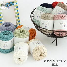 【1364】さわやかコットン並太 コットン 綿 毛糸 夏糸 コットン100% 編み物 手芸 毛糸ピエロ