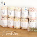 コットン 毛糸 【355】Framboise（フランボワーズ） ファンシーヤーン ポンポン アクリル 合太 編み物 手芸 夏糸 毛糸ピエロ