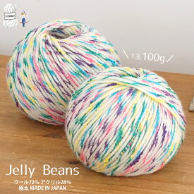 ＼売り尽くし／ 【375B】Jelly Beans（ジェリービーンズ） 毛糸 ウール アクリル 極太 ファンシーヤーン 編み物 手芸 毛糸ピエロ 在庫限り 返品不可