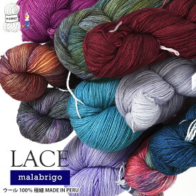 ＼TIME GOGO／毛糸 【349】Lace（レース） malabrigo マラブリゴ 輸入糸 メリノ ウール 極細 カセ 手染め 段染め グラデーション 編み物 手芸 毛糸ピエロ 返品不可