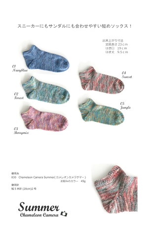 作品♪830socksカメレオンカメラサマーの短めソックス