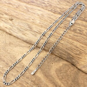 QUETZAL(ケツァール)ネックレス チェーン メンズ レディースシルバー 925 フィガロチェーン アジャスターアンティーク ヴィンテージハンドメイド ジュエリーシルバーアクセサリー 銀QO02SL【ギ