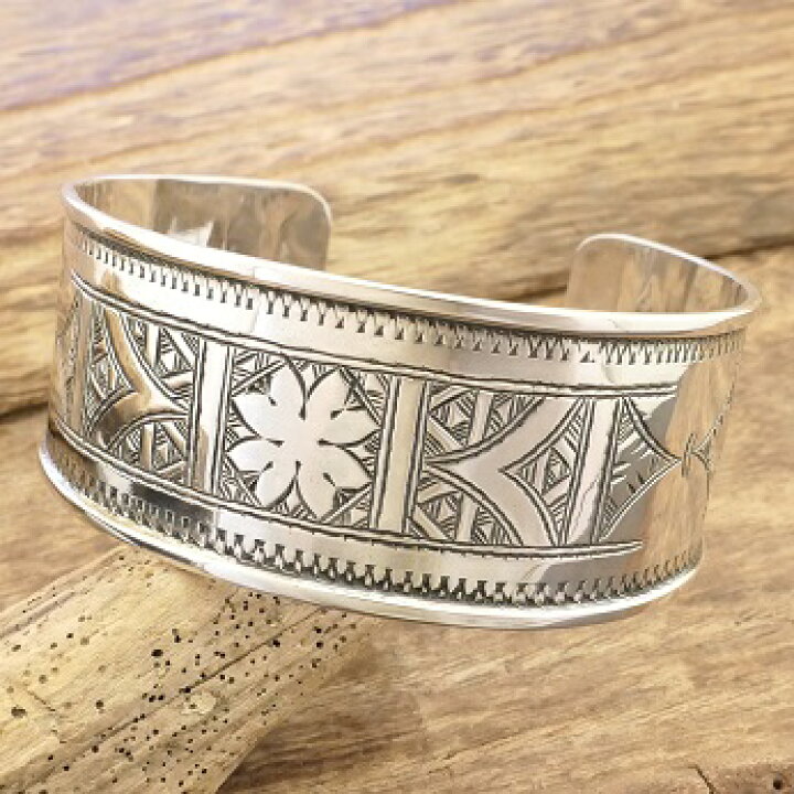 新品・未使用】トゥアレグ族 銀製シルバー925H型バングル◼️新作◼️ 