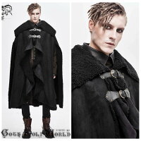 【ゴスロリワールド】Devilゴスロリフェイクムートンゴダブルベルトクロークマントゴシックパンクロックロリータビジュアル系ヴィジュアル系V系ダークメンズファッションライブ舞台ステージ衣装コスプレイベント服