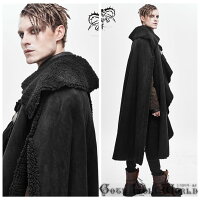 【ゴスロリワールド】Devilゴスロリフェイクムートンゴダブルベルトクロークマントゴシックパンクロックロリータビジュアル系ヴィジュアル系V系ダークメンズファッションライブ舞台ステージ衣装コスプレイベント服