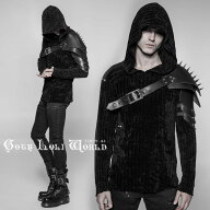 予約商品 WS-276QTM-BK パンク ロック ファッション モンハン ショルダーアーマー 黒色 ゴシック スチー…