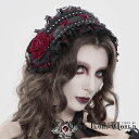 当日発送 即納 ゴスロリ ファッション 赤いバラ ブラックレース ヘッドバンド メイド ヘッドドレス ゴシック パンク …