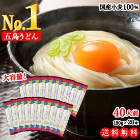 国産小麦 100% 使用】 虎屋 の 五島うどん 40人前 3600g（180g×20束）