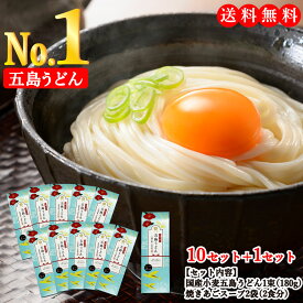 【お得なご挨拶セット国産小麦100%使用五島うどん】虎屋 の 五島うどん プチギフト ( 180g×1束・つゆ付き ) 10箱セット＋1箱 ギフト